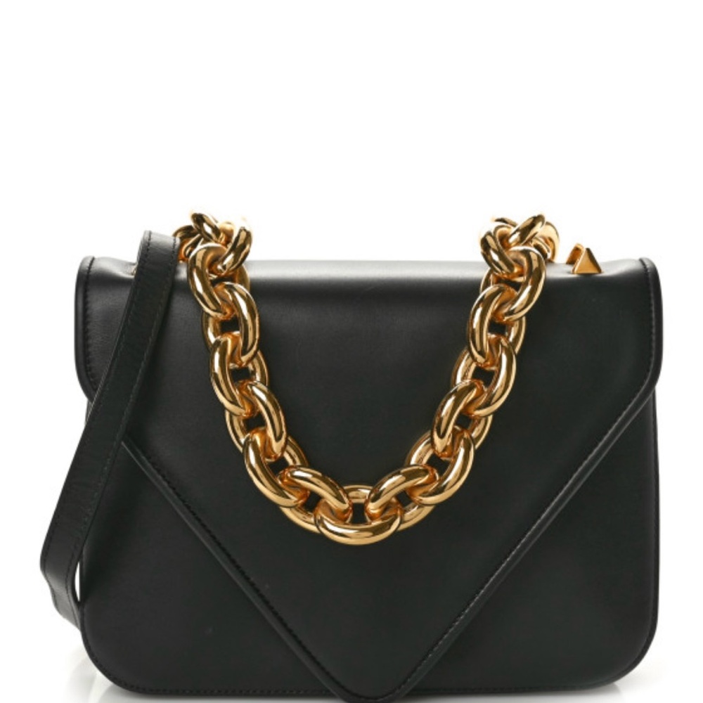 Authentic Bottega Veneta Calfskin Mount Envelope Crossbody Bag